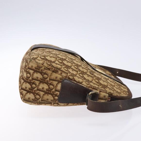 DIOR Trotter Canvas Shoulder Bag Brown Gold - Picture 4 of 12